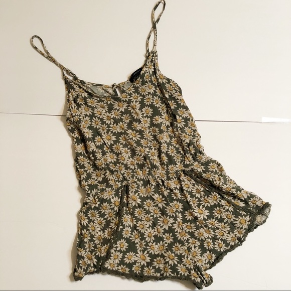 Forever 21 Pants - Forever 21 Green Floral Romper